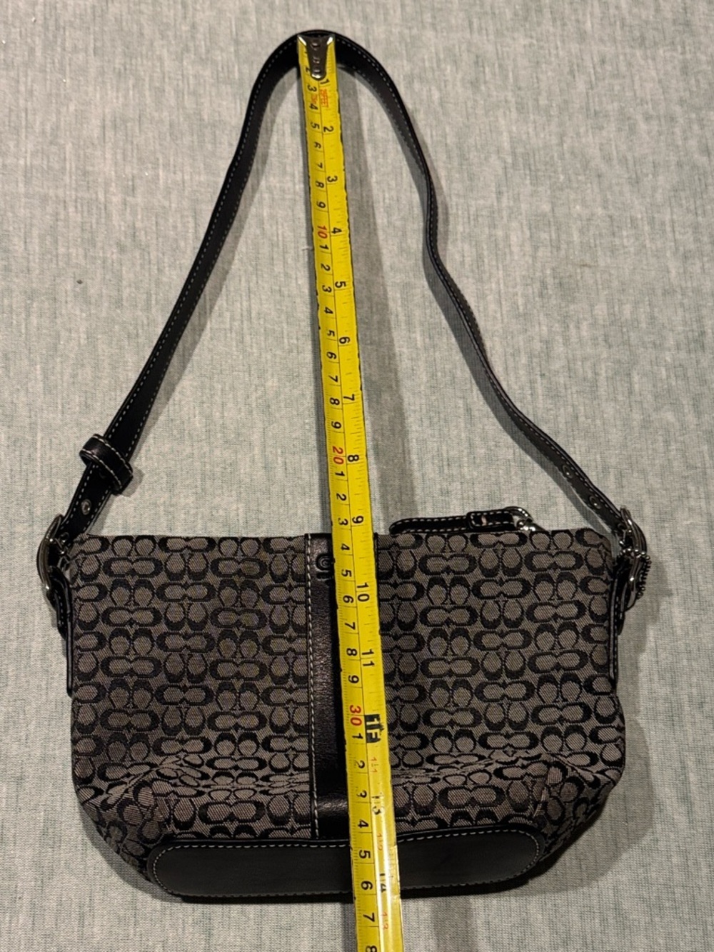 Coach Black and Gray Signature Jacquard Crossbody - Picture 11 of 13
